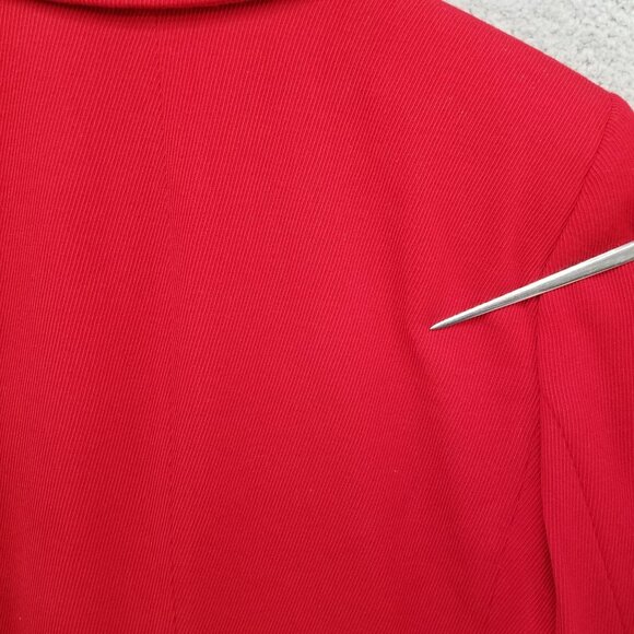 Vtg Linda Allard Ellen Tracy Blazer Jacket Womens Solid Red Wool Corduroy Sz 12P - Picture 12 of 12